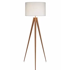 Teamson Home Romanza 60" Postmodern Tripod Floor Lamp with Drum Shade, Natural/White