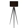 Teamson Home Romanza 60" Postmodern Tripod Floor Lamp with Drum Shade, Matte Black