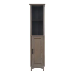 Teamson Home Russell Freestanding Multi-Functional Linen Tower, Salt Oak -FINAL SALE
