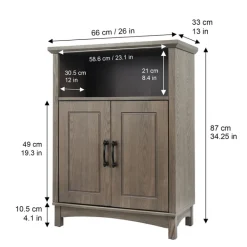 Teamson Home Russell Freestanding Two-Door Floor Cabinet, Salt Oak -FINAL SALE