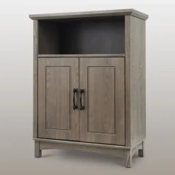Teamson Home Russell Freestanding Two-Door Floor Cabinet, Salt Oak -FINAL SALE
