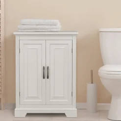 Teamson Home St. James Freestanding Two-Door Floor Cabinet , White