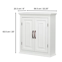Teamson Home St. James Removable Two-Door Wall Cabinet, White