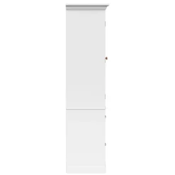 Teamson Home St. James Two-Door, Two Drawer Linen Tower, White