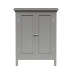 Teamson Home Stratford Freestanding Two-Door Floor Cabinet, Gray