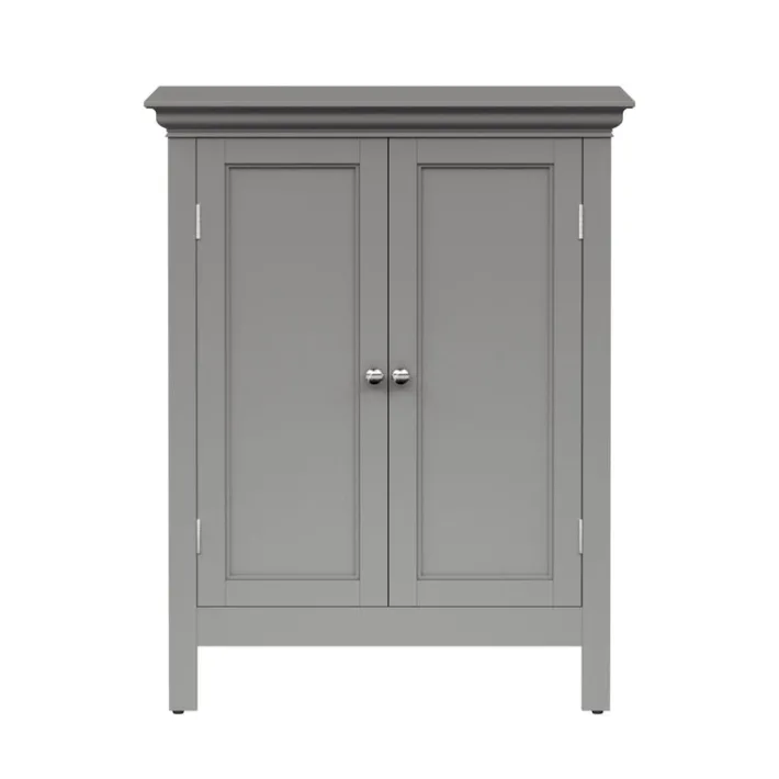 Teamson Home Stratford Freestanding Two-Door Floor Cabinet, Gray