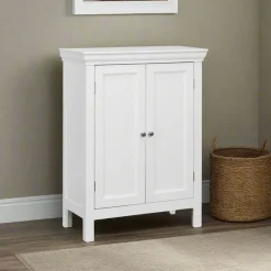 Teamson Home Stratford Freestanding Two-Door Floor Cabinet, White