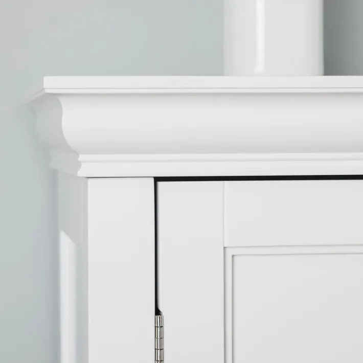 Teamson Home Stratford Freestanding Two-Door Floor Cabinet, White