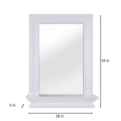 Teamson Home Stratford Removable Wall Mirror with Shelf, White