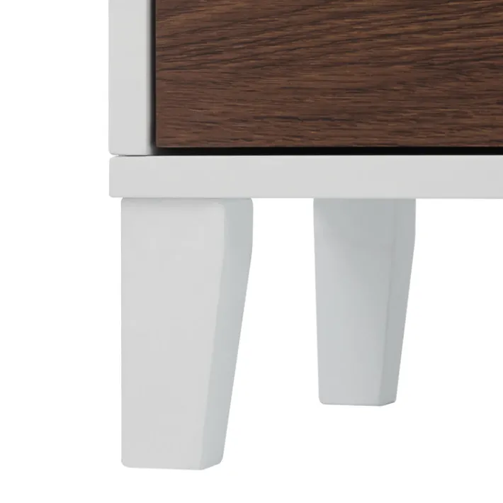 Teamson Home Tyler Modern Linen Tower Tall Cabinet with Two Doors, Walnut/White -FINAL SALE