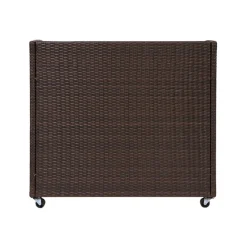 Teamson Home Veronica Outdoor Portable PE Rattan Serving Cart with Wheels, Brown- FINAL SALE