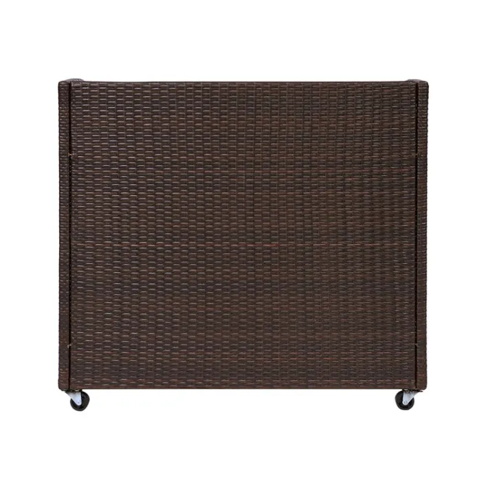 Teamson Home Veronica Outdoor Portable PE Rattan Serving Cart with Wheels, Brown- FINAL SALE