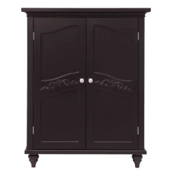 Teamson Home Versailles Floor Cabinet with 2 Shelves, Dark Espresso- FINAL SALE