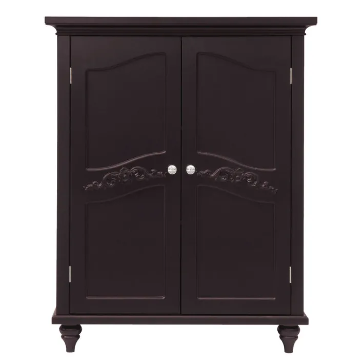 Teamson Home Versailles Floor Cabinet with 2 Shelves, Dark Espresso- FINAL SALE