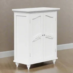 Teamson Home Versailles Floor Cabinet with 2 Shelves, White