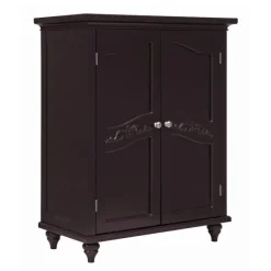 Teamson Home Versailles Floor Cabinet with 2 Shelves, Dark Espresso- FINAL SALE