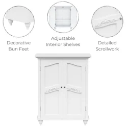 Teamson Home Versailles Floor Cabinet with 2 Shelves, White