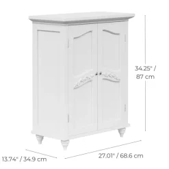 Teamson Home Versailles Floor Cabinet with 2 Shelves, White