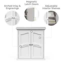 Teamson Home Versailles Wall Cabinet with 2 Shelves, White