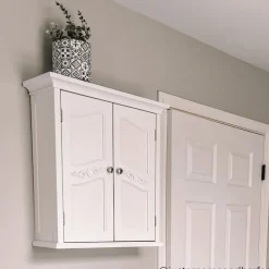 Teamson Home Versailles Wall Cabinet with 2 Shelves, White