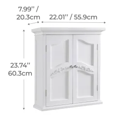 Teamson Home Versailles Wall Cabinet with 2 Shelves, White