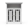 Teamson Home Windsor Floor Cabinet with Glass Mosaic Doors, White- FINAL SALE