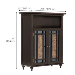 Teamson Home Windsor Floor Cabinet with Glass Mosaic Doors, Dark Espresso