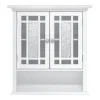 Teamson Home Windsor Removable Wall Cabinet with Glass Mosaic Doors, White