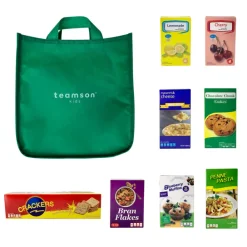 Kids Teamson KIDS - LITTLE HELPER DALLAS SHOPPING CART WITH PLAY FOOD, CHROME/GREEN- FINAL SALE