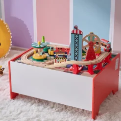 Kids Teamson Kids Florida Amusement Park Wooden Activity Table with 6 Mini-Games