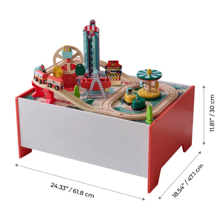 Kids Teamson Kids Florida Amusement Park Wooden Activity Table with 6 Mini-Games