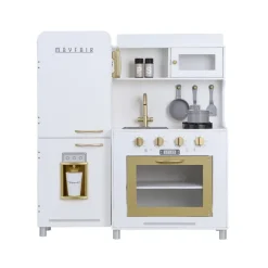 Kids Teamson Kids Little Chef Mayfair Classic Kids Kitchen Playset with 11 Accessories, White/Gold