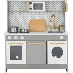 Kids Teamson Kids Little Chef Berlin Modern Play Kitchen with Accessories, Gray/White- FINAL SALE