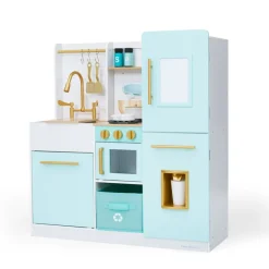 Kids Teamson Kids Little Chef Biscay Delight Classic Play Kitchen with Accessories, Icemaker, Magnetic Dry-Erase Board, Mint