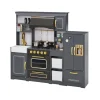 Kids Teamson Kids Little Chef Colonie Play Kitchen Set with Accessories, Gray