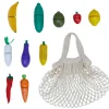 Kids Teamson Kids Little Chef Frankfurt 21-Piece Produce Shopping Bag Set with Pretend Fruit and Vegetables, Multi