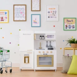 Kids Teamson Kids Little Chef Mayfair Classic Kids Kitchen Playset with 11 Accessories, White/Gold