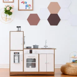 Kids Teamson Kids Little Chef Palm Springs Classic Kids Play Kitchen with Accessories, Natural/White