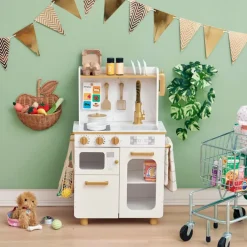 Kids Teamson Kids Little Chef Memphis Play Kitchen + Accessories, White/Gold