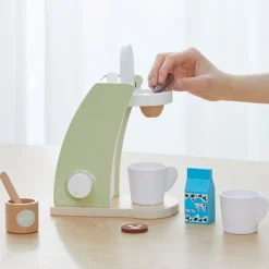 Kids Teamson Kids Little Chef Frankfurt 8 Piece Wooden Play Kitchen Coffee Machine Set, Green- FINAL SALE