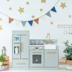 Kids Teamson Kids Little Chef Charlotte Modern Play Kitchen, Silver Gray/Gold