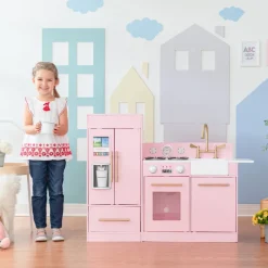 Kids Teamson Kids Little Chef Charlotte Play Kitchen & Refrigerator Set, Pink