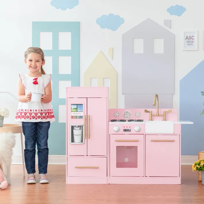 Kids Teamson Kids Little Chef Charlotte Play Kitchen & Refrigerator Set, Pink