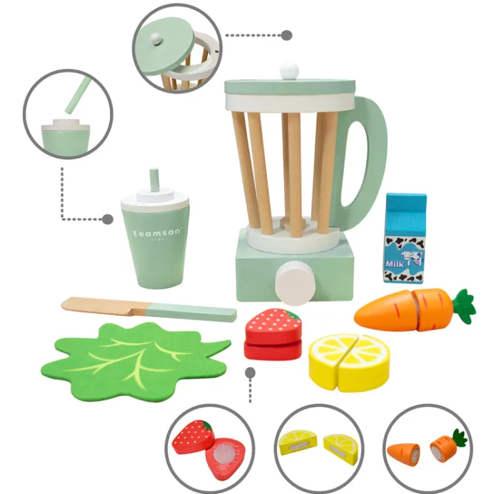 Kids Teamson Kids Little Chef Frankfurt Wooden Blender Play Kitchen Accessories, Green- FINAL SALE