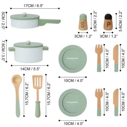 Kids Teamson Kids Little Chef Frankfurt Cookware Play Kitchen Accessories, Green