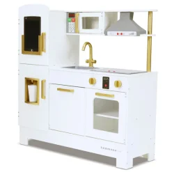 Kids Teamson Kids Little Chef Munich Kids Play Kitchen with Interactive Features, White/Gold