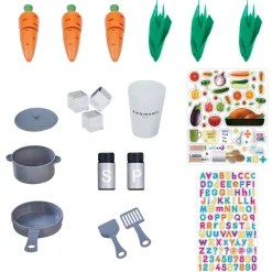 Kids Teamson Kids Little Chef Lyon Complete Kitchen Set with Hydroponic Garden, Refrigerator and Accessories, Gray -FINAL SALE