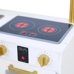 Kids Teamson Kids Little Chef Munich Kids Play Kitchen with Interactive Features, White/Gold