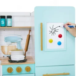Kids Teamson Kids Little Chef Biscay Delight Classic Play Kitchen with Accessories, Icemaker, Magnetic Dry-Erase Board, Mint