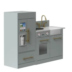 Kids Teamson Kids Little Chef Charlotte Modern Play Kitchen, Silver Gray/Gold